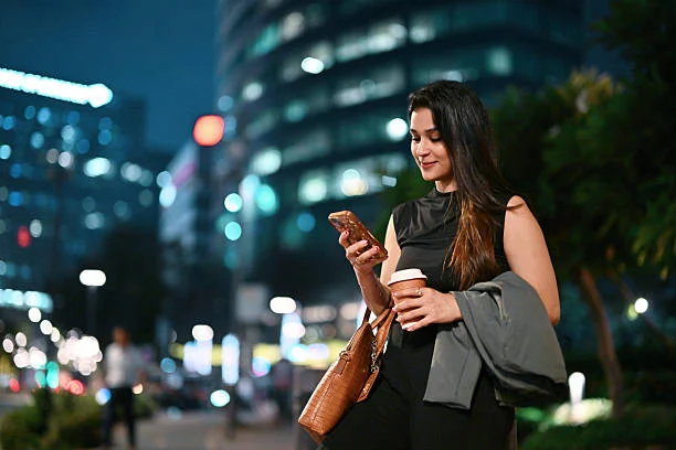 Patient using her phone at night to reach a healthcare practice — representing an always-on digital front door powered by Agentic AI